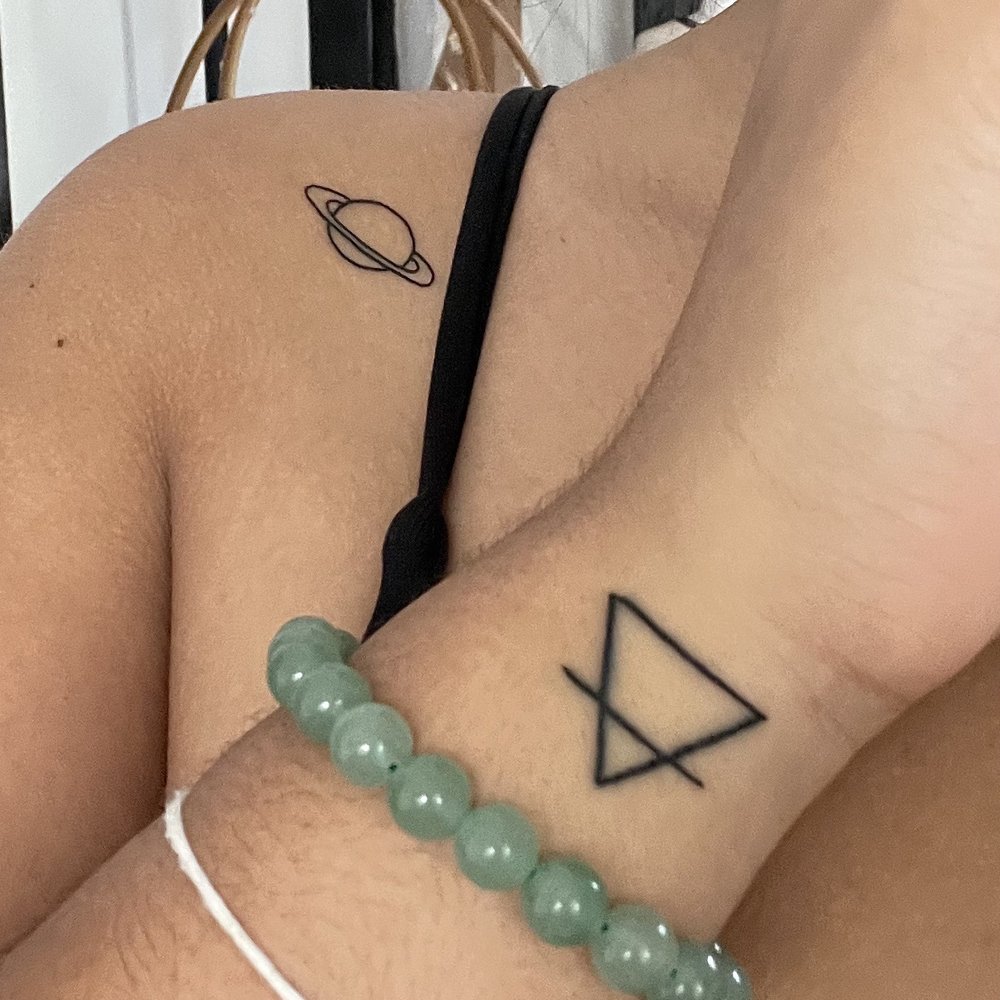 My first two tatts Saturn & Earth. My first two tatts Saturn & Earth.
