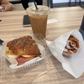 Banh & Butter Bakery Cafe - Ham, egg, and cheese sandwich; Vietnamese iced coffee; Cinnamon cruffin - Bakeries Near Me - Aurora, Colorado