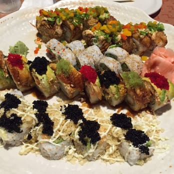 Ocean World - Wasabi crunch roll, jewelry roll, bob's roll, and Mardi Gras roll (bottom to top) - Sushi Bars Near Me - Indianapolis, Indiana