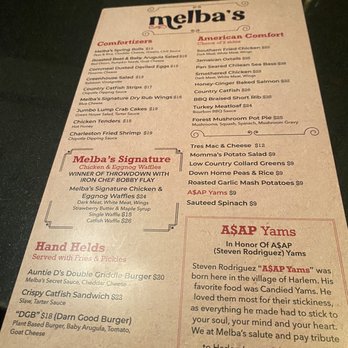 Melba's Restaurant - Menu - Southern Near Me - New York, New York Melba's Restaurant - Menu - Southern Near Me - New York, New York