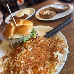 From the value menu: hamburger and breakfast slam.