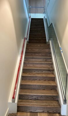 Before & After Stairs - Set of stairs I did, before and after pictures. I like the nice shine/gloss finish to the stairs! It looks great! Before & After Stairs - Set of stairs I did, before and after pictures. I like the nice shine/gloss finish to the stairs! It looks great!