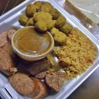 Donn's BBQ - My okra was delicious and fried to perfection. The sausage was that perfect peppery and juicy type with a crisp casing. - Barbeque Near Me - Austin, Texas