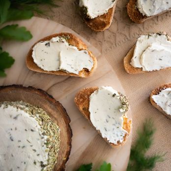 Mad Cheese - a spread of cream cheese on toasted bread - Vegan Near Me - Cincinnati, Ohio