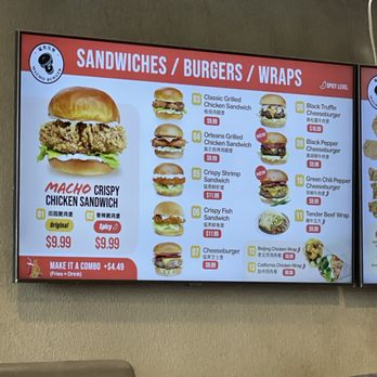 Macho Burger - Main Menu - Burgers Near Me - San Gabriel, California