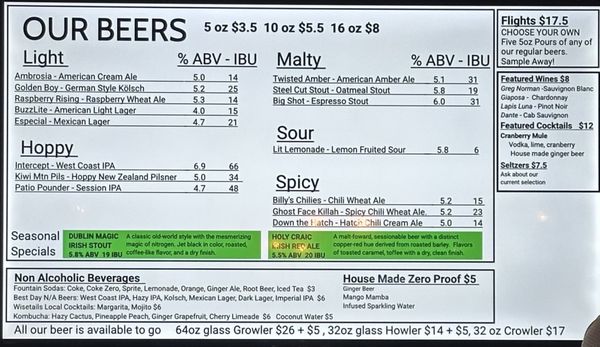Menu photo 1 Twisted Pine Brewing Company Boulder, CO