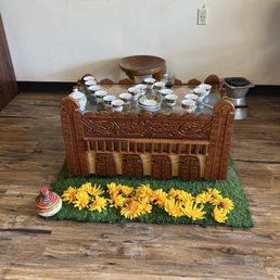 a coffee table with sunflowers a coffee table with sunflowers