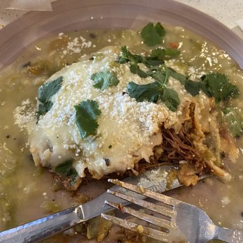 Panxa Cocina - Enchiladas with green sauce. (I had the red sauce on the side). DELICIOUS! - Cocktail Bars Near Me - Long Beach, California
