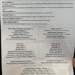 Teebox Indoor Golf Club - Happy hour menu