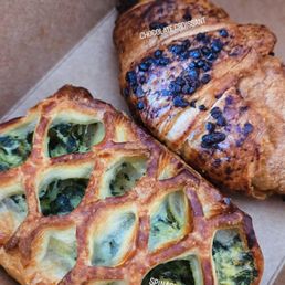 Patries: Spinach Feta and Chocolate Croissant