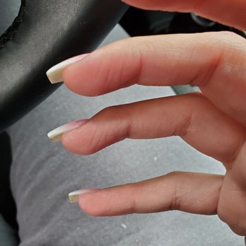 Bliss Nail Spa - Product on my fingers for no reason. - Nail Salons Near Me - Columbia, Maryland