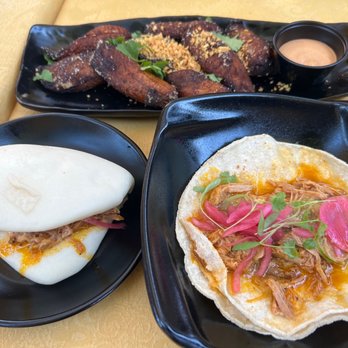 Mayan Kitchen Food - 8/9/22 Fried Plantains, Cochinita Bao Bun & Cochinita Pibil Taco - Latin American Near Me - Sunnyvale, California Mayan Kitchen Food - 8/9/22 Fried Plantains, Cochinita Bao Bun & Cochinita Pibil Taco - Latin American Near Me - Sunnyvale, California