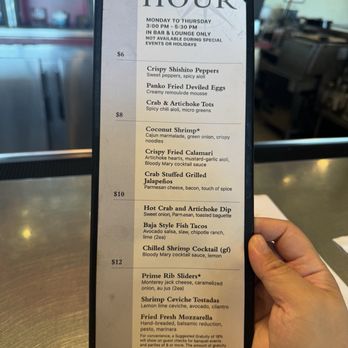 Horatio's - Happy hour menu as of Summer 2025 - Seafood Near Me - San Leandro, California