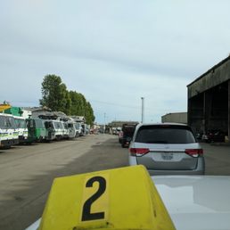 Waiting in the exit line to pay at the scales on a weekend. Waiting in the exit line to pay at the scales on a weekend.
