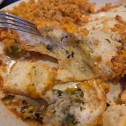 Bread around the chile relleno. Weird. Did not care for.