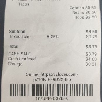 Tacos Durango - Charge for bacon and EGG breakfast taco plus additional. 50 each for potatoes and beans.  Breakfast Taco - Mexican Near Me - Austin, Texas