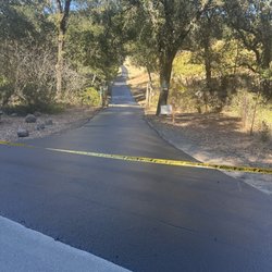 Five Star Asphalt & Construction - Long asphalt driveway we resealed for a longtime customer in Healdsburg CA