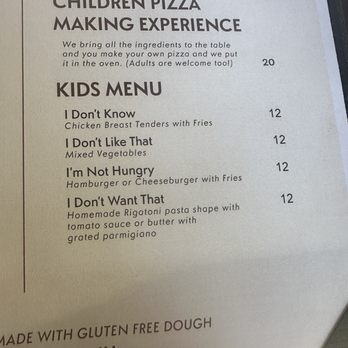 Terrone - Kids Menu is funny - Pizza Near Me - Queens, New York