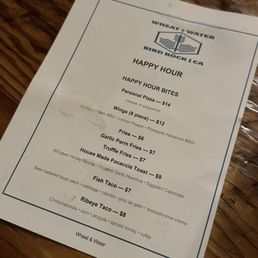 happy hour menu