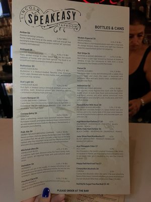 Menu photo 7 Lincoln Speakeasy Taproom Lincoln, CA