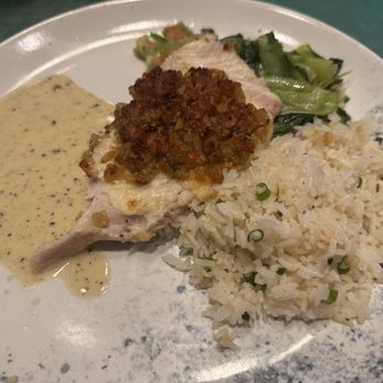 The Beach House - Macadamia Nut Butter Fresh Hawaiian Catch with rice and bok choy - Asian Fusion Near Me - Koloa, Hawaii