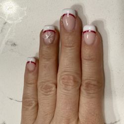 Bow Tie Nail Bar - Love my Christmas flare nails by Helen!