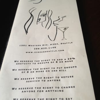 Zig Zag Cafe - Menu w/house rules - New American Near Me - Seattle, Washington