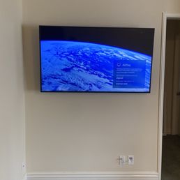Tv mounted with cables hidden
