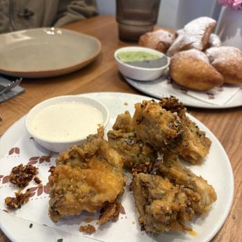 Between Us - Fried maitake mushroom with yuzu aioli - Breakfast & Brunch Near Me - San Diego, California Between Us - Fried maitake mushroom with yuzu aioli - Breakfast & Brunch Near Me - San Diego, California