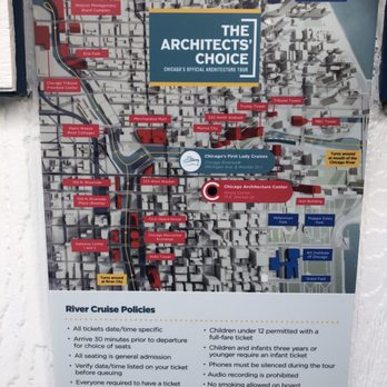 Chicago Architecture Center - Map of where the boat goes - Historical Tours Near Me - Chicago, Illinois