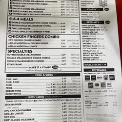 Steak ’n Shake - The menu...lots to pick from.  I MISS THEIR SALADS