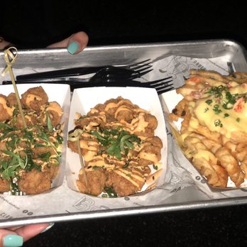 Boxi Park - Bang-Bang Rock Shrimp & Lobster & Hollandaise Waffle Fries - Bars Near Me - Orlando, Florida