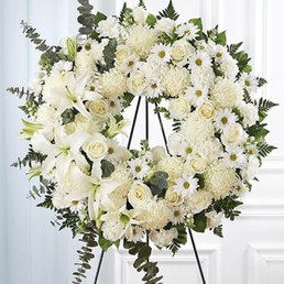 What was pictured on From You Flowers.Com - White Standing Wreath