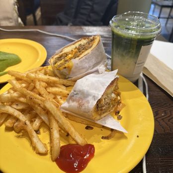 Eggcellent Cafe - matcha cold light sweat with there eggsexplorer cheesesteak - Coffee & Tea Near Me - Philadelphia, Pennsylvania