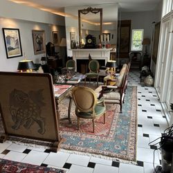 South Pasadena Rug Gallery - Living room with Tabriz carpet in place