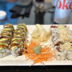 Rice & Spice - Green Dragon Roll and Spicy Tuna Roll