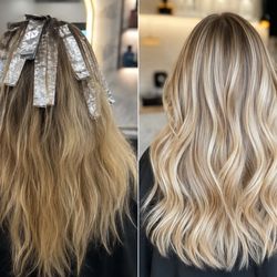 Before & After Blonde Transformation * Dimensional Blonde Hair Color * Custom Highlights * Blonde Specialist * Professional Hair Color Corre