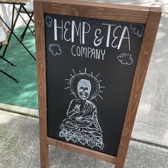 Hemp & Tea Co. -- THCa Dispensary & Tea Shop | CBD | D8 | D9 - Sandwich board outside - Tea Rooms Near Me - Huntersville, North Carolina