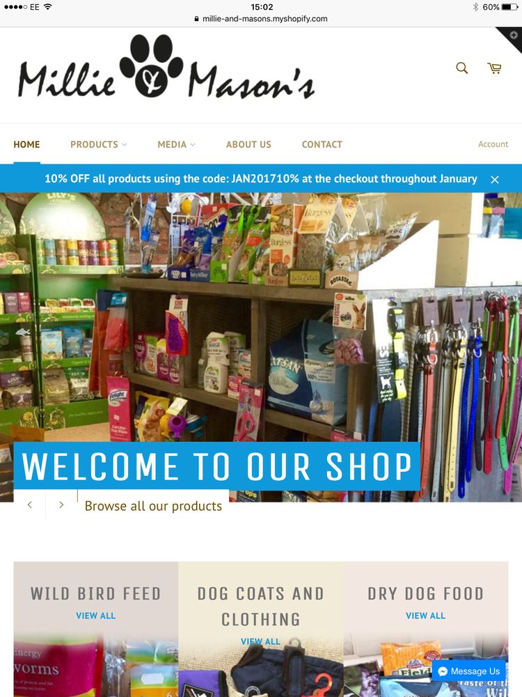 MILLIE AND MASON’S PET SHOP 15 Queen Street, Wakefield, West