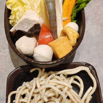 Gokudo Shabu Shabu - Assorted vegetable basket with udon - Hot Pot Near Me - Burnaby, British Columbia Gokudo Shabu Shabu - Assorted vegetable basket with udon - Hot Pot Near Me - Burnaby, British Columbia