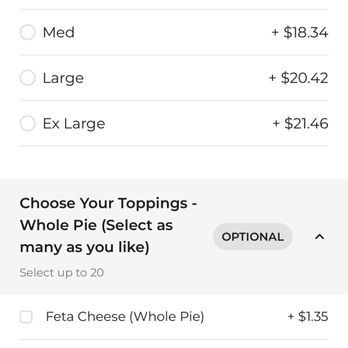 Today's Pizza - Online ordering screenshot - Pizza Near Me - Washington, DC, District of Columbia