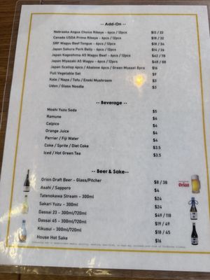 Menu photo 1 Shabubu Arcadia, CA