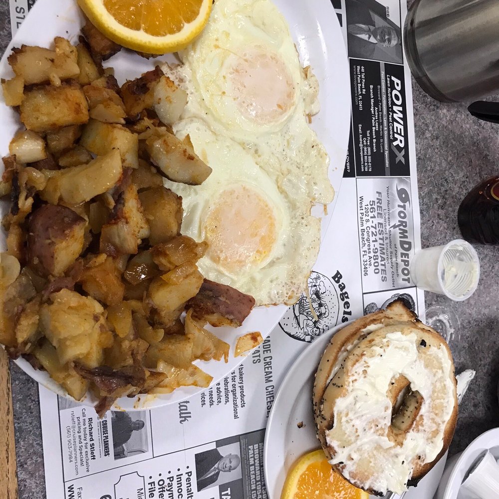 Bagels & - a plate of breakfast food - Bagels Near Me - Lake Worth, Florida Bagels & - a plate of breakfast food - Bagels Near Me - Lake Worth, Florida