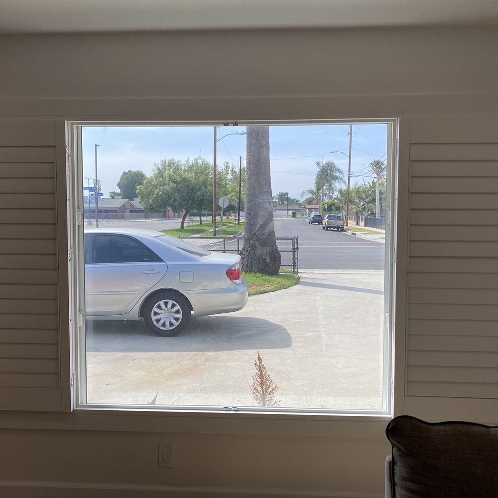 EsVata Window Covering - Opened shutters in living room - Shutters Near Me - Chino, California EsVata Window Covering - Opened shutters in living room - Shutters Near Me - Chino, California