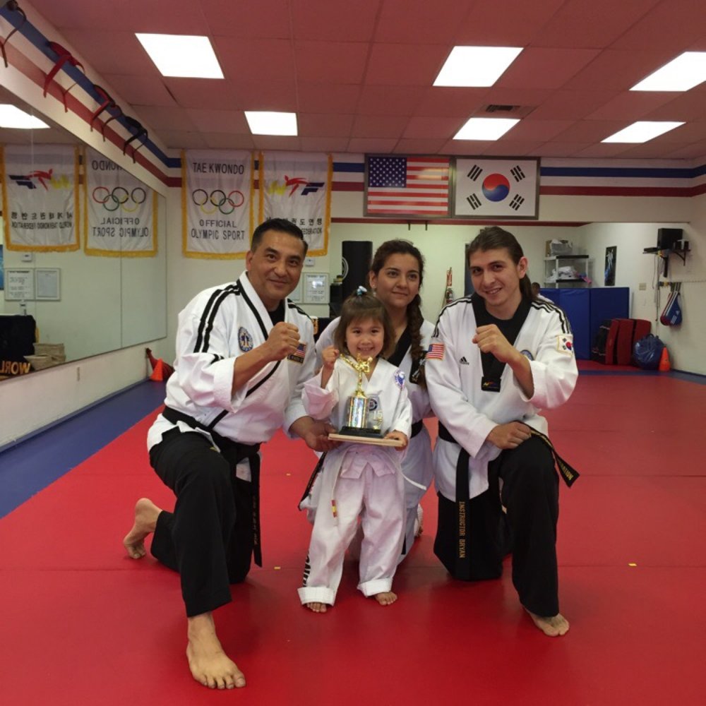 Belt testing day with Master Mario, Maria, and Bryan.