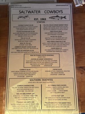 Menu photo 4 Salt Water Cowboys St Augustine, FL