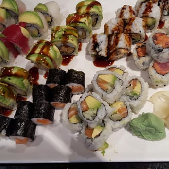 Sumo Sushi - Party platter for four, with California rolls substituted by salmom rolls at our request - Sushi Bars Near Me - Philadelphia, Pennsylvania Sumo Sushi - Party platter for four, with California rolls substituted by salmom rolls at our request - Sushi Bars Near Me - Philadelphia, Pennsylvania