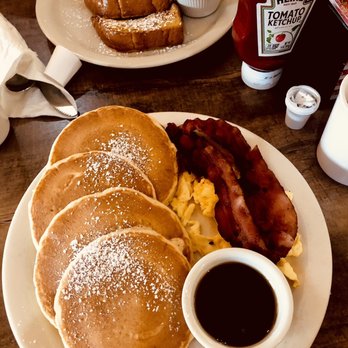 Bill's Cafe - Mini Pancakes with a side of bacon and scrambled eggs - Breakfast & Brunch Near Me - San Jose, California