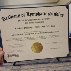 Body Skin Wellness by Rachel - Over 250 hours of hands-on academics related to the Lymphatic system. Certification is a must. Knowledge is a must.