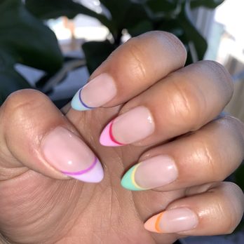 Me Nail Spa - My gel extensions.. I brought in an inspiration picture and requested almond shaped and Engie nailed it. - Nail Salons Near Me - Alameda, California